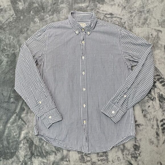 J Crew Shirt Mens Sz M Blue Plaid Check Quality Woven Shirt Tartan Button Down - Picture 2 of 12